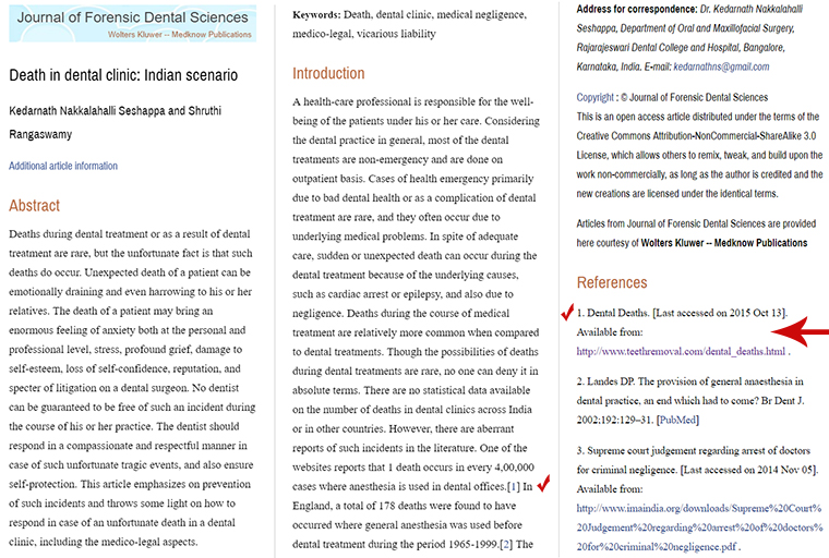 death in dental clinic indian - TeethRemoval.com in the Scientific Literature